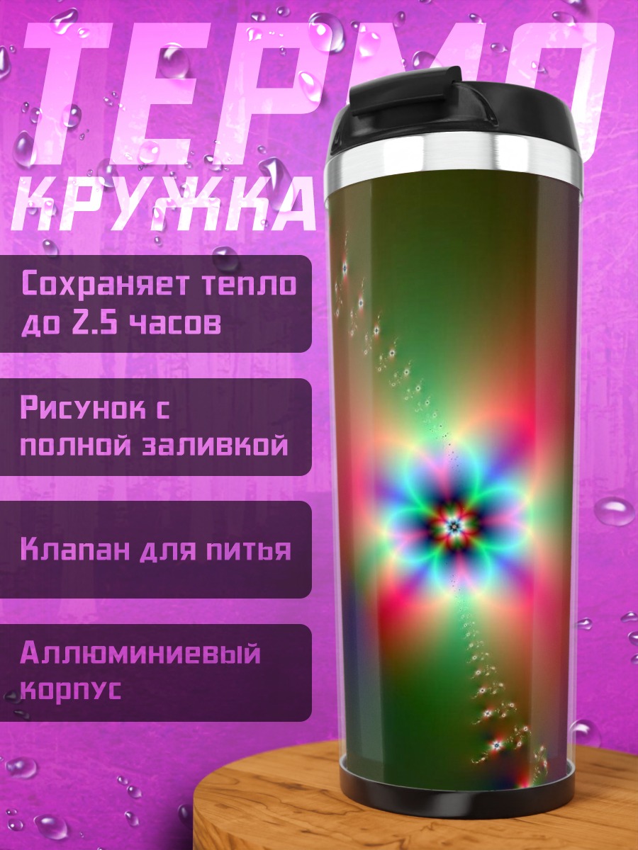 Термокружка Фрактальная радуга