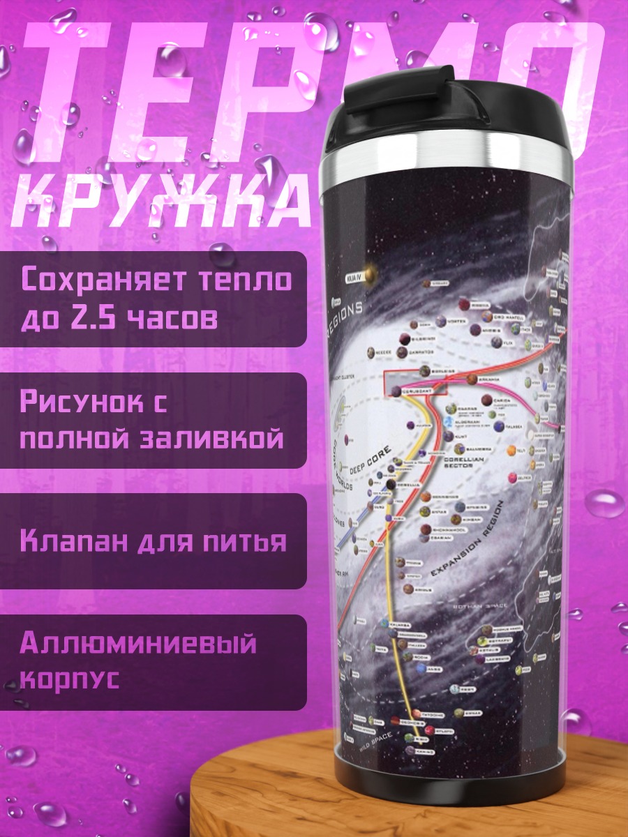 Термокружка Карта галактики Звездные Войны