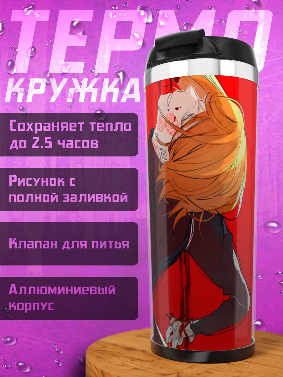Термокружка красный фон