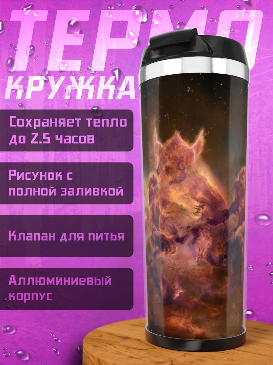 Термокружка Цветные огненные вихри