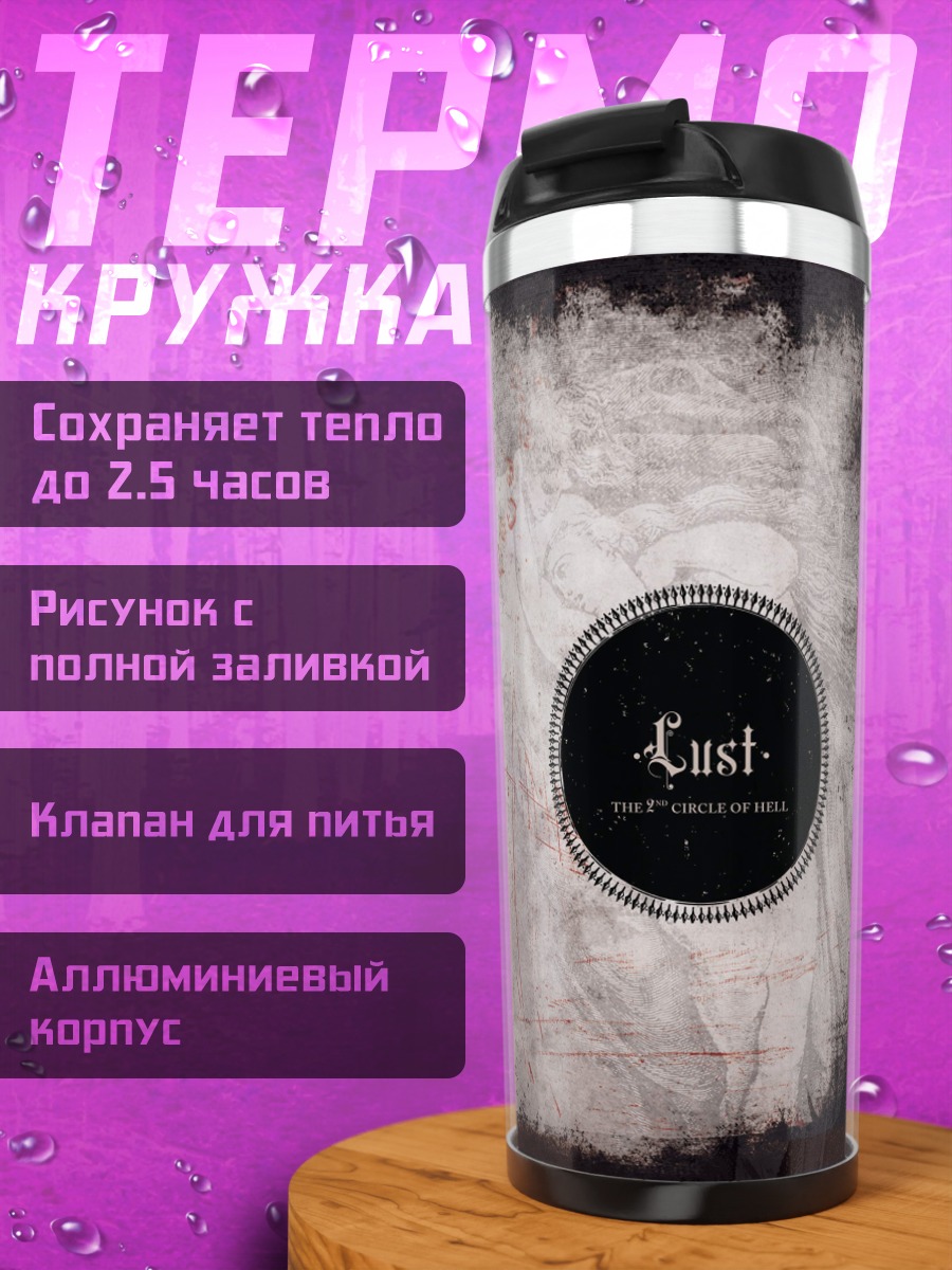 Термокружка Текст и круг