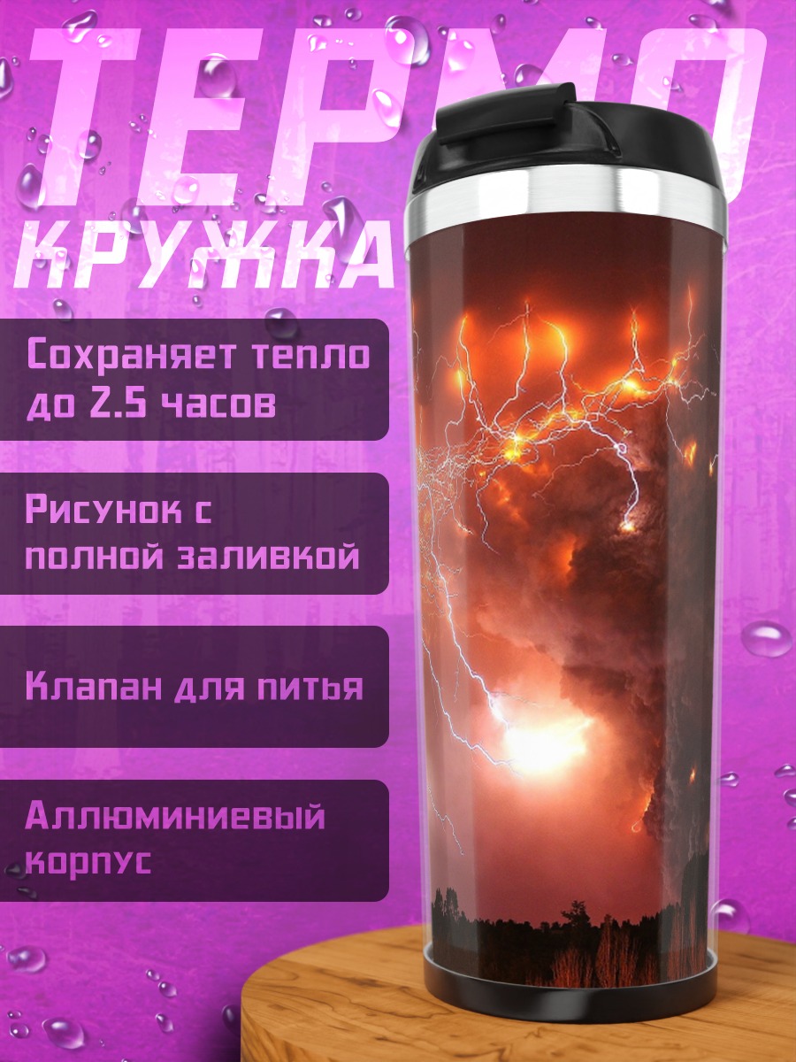 Термокружка Гроза над вулканом