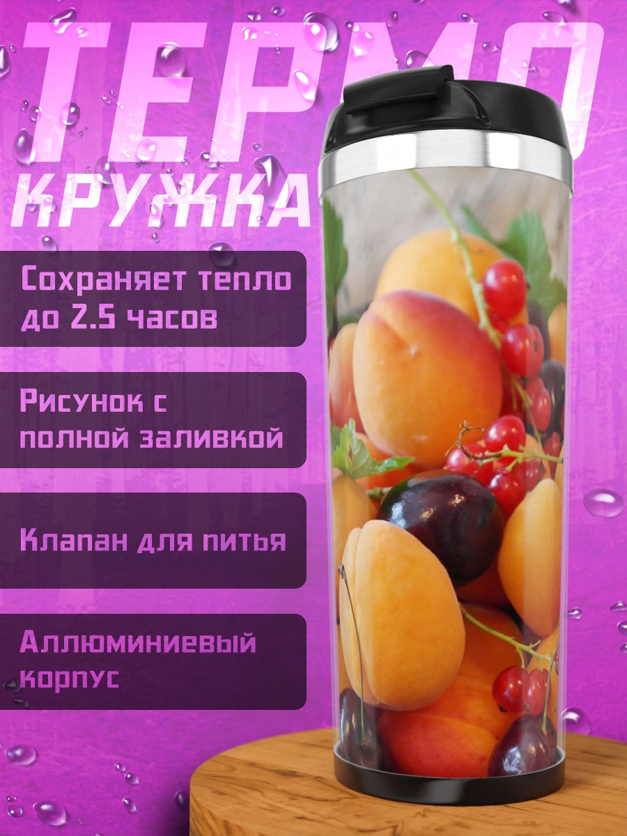 Термокружка Летние Ягоды Фрукты