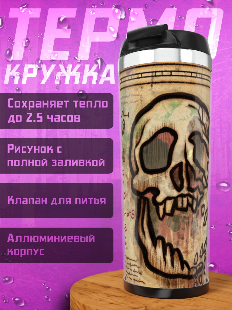 Термокружка Череп и цифры