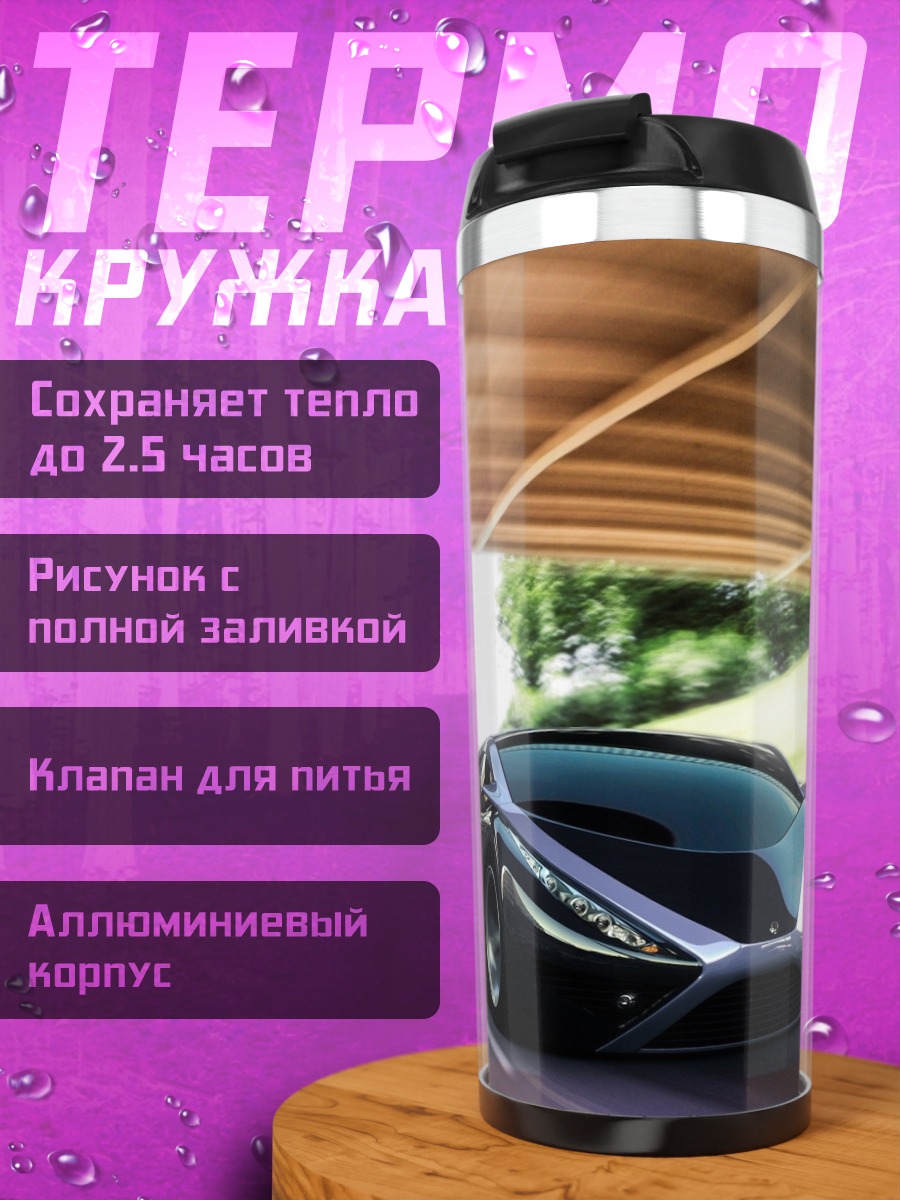 Термокружка Черный спорткар