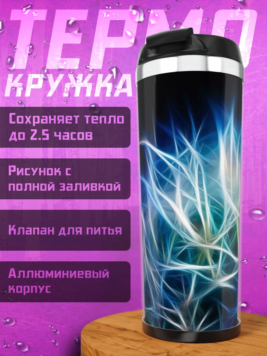 Термокружка Неоновая флора