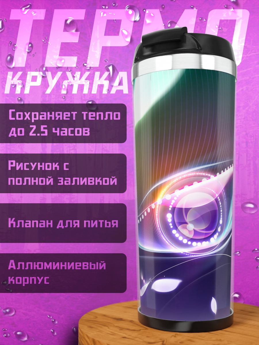 Термокружка Неоновая абстракция глаз