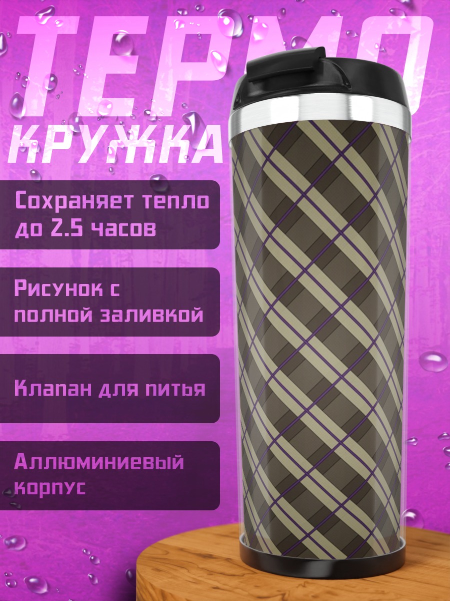 Термокружка Клетка узор