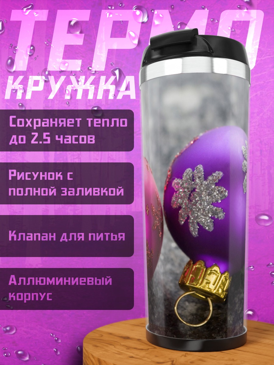 Термокружка Рождественские шары