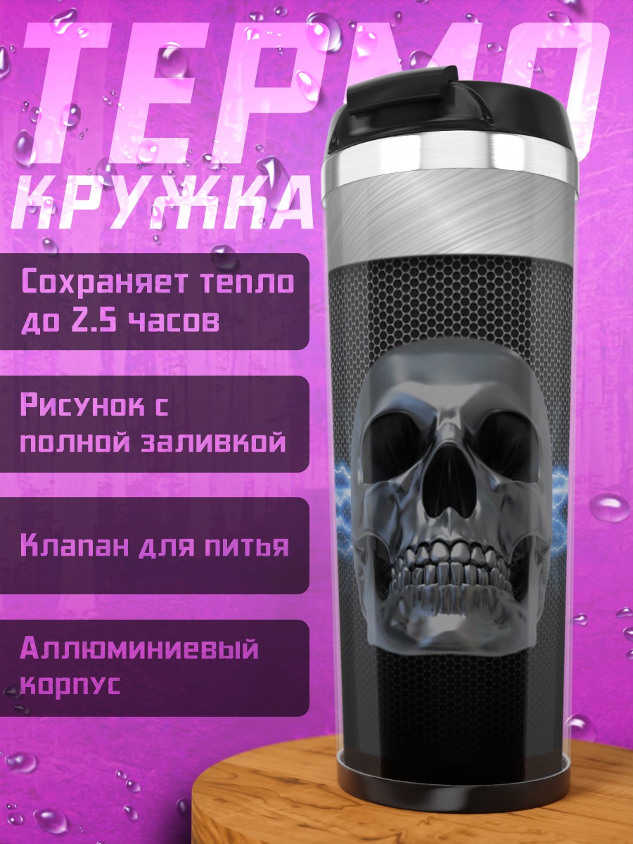 Термокружка Череп молнии