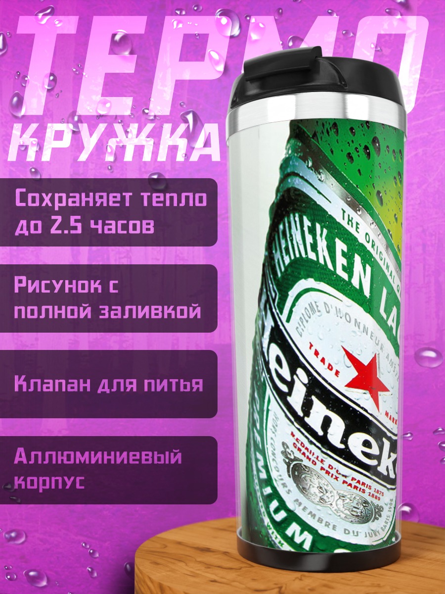 Термокружка Бутылка пива Heineken