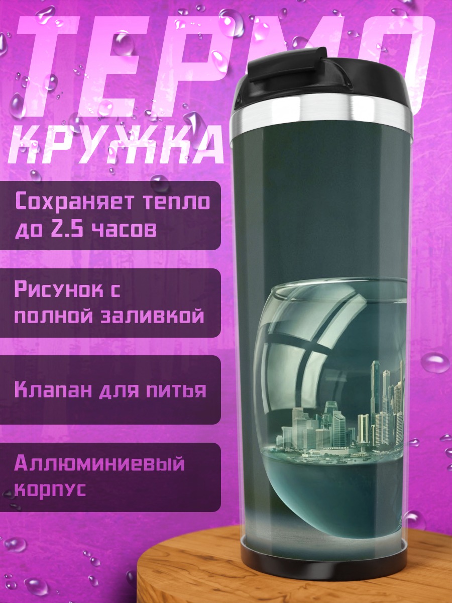 Термокружка город в шаре