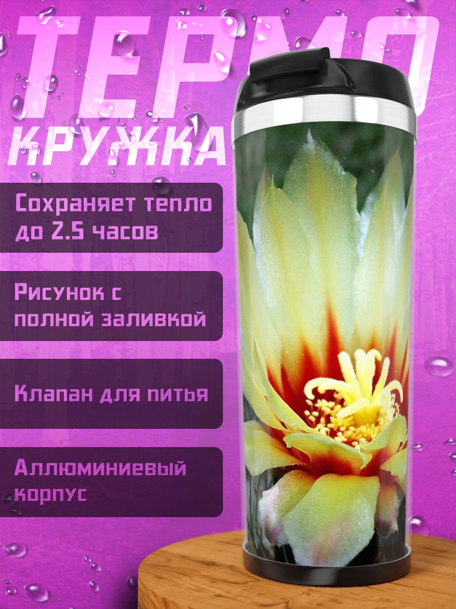 Термокружка цветок кактуса