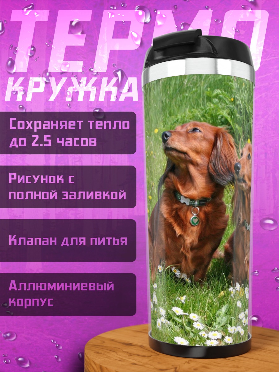 Термокружка Таксы в цветах