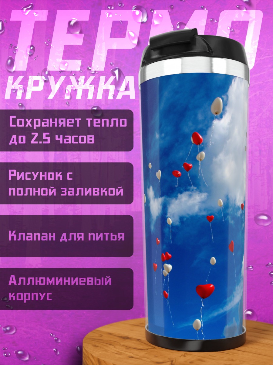 Термокружка Воздушные шары в небе