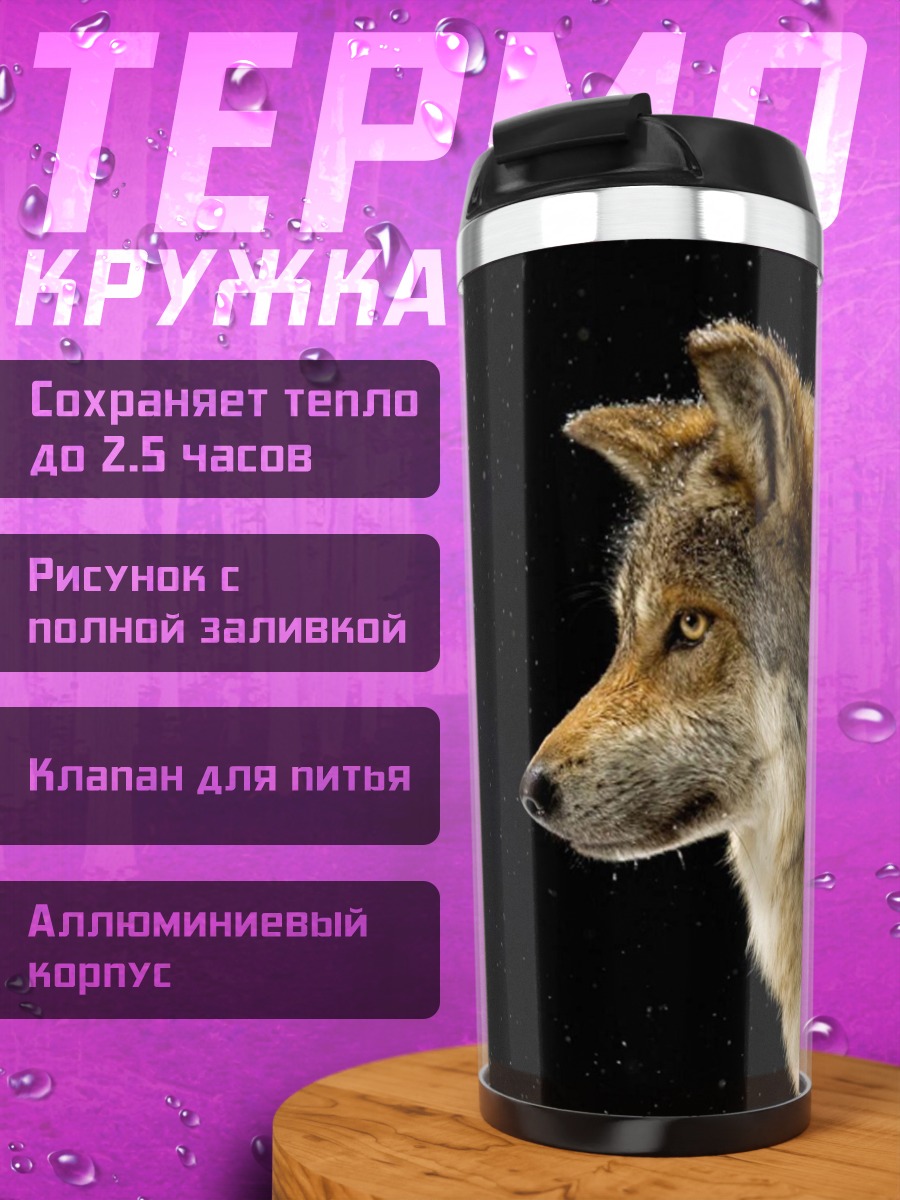 Термокружка Портрет волка