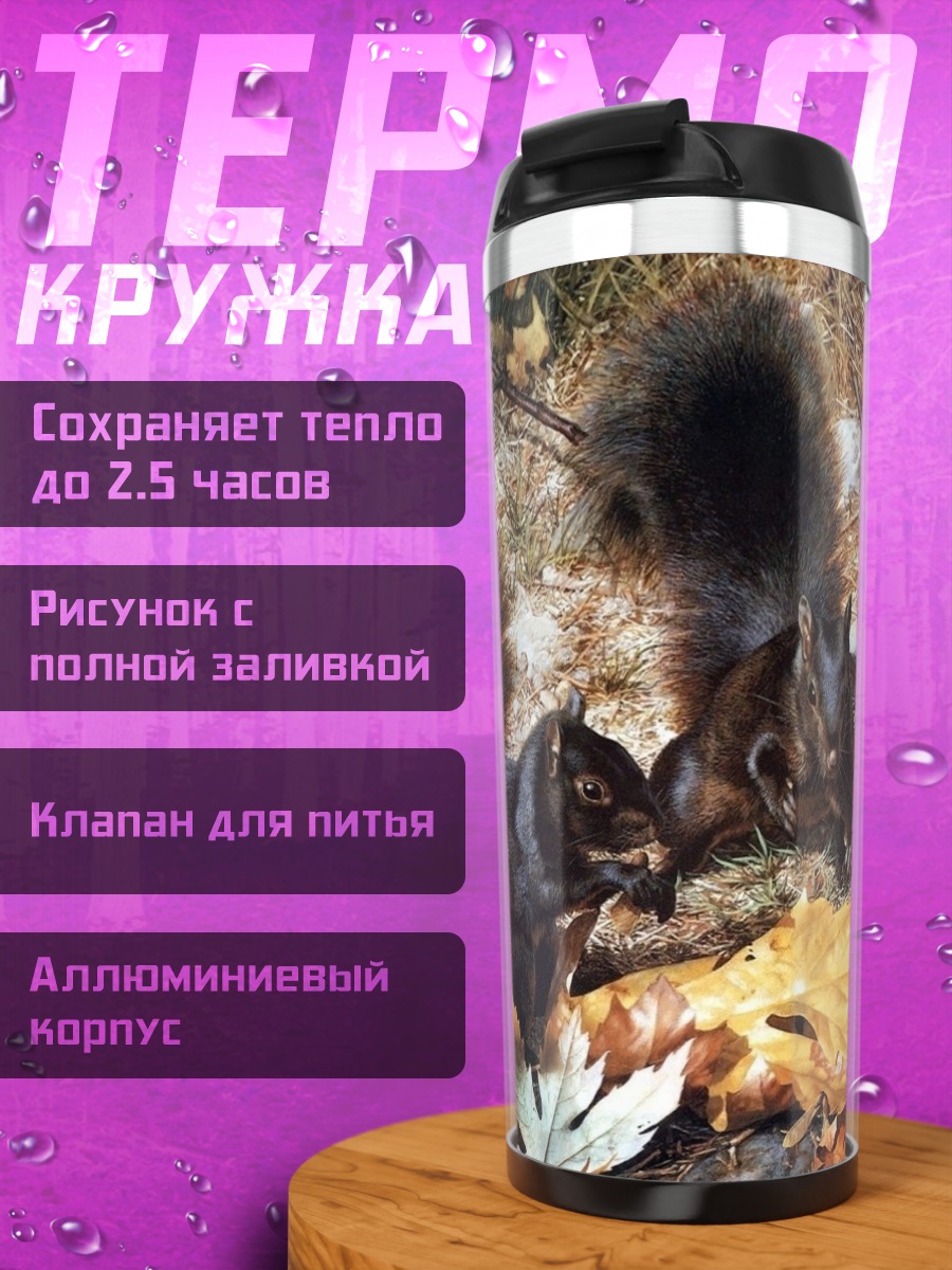 Термокружка Два черных бельчонка