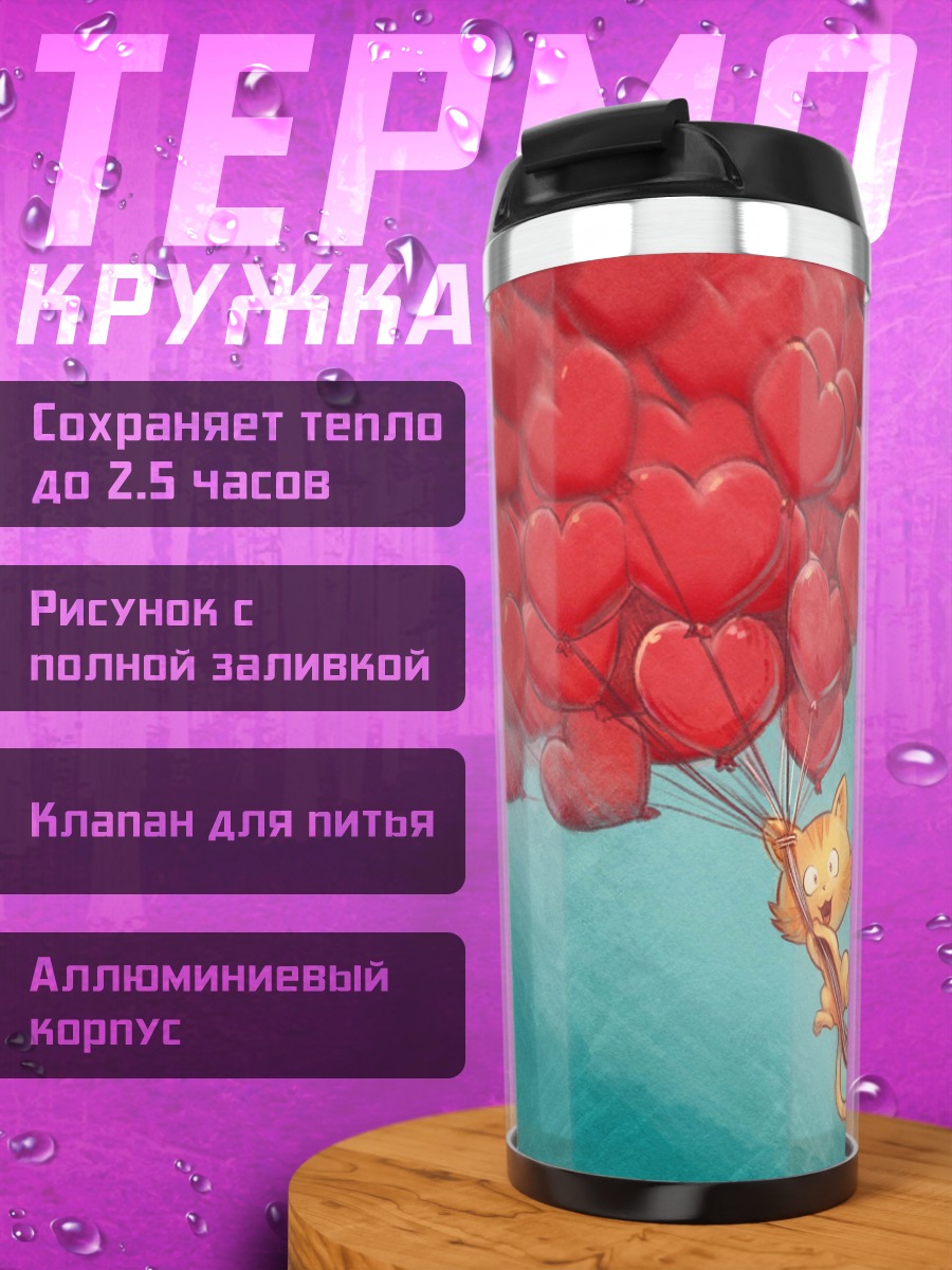 Термокружка Кот с шариками