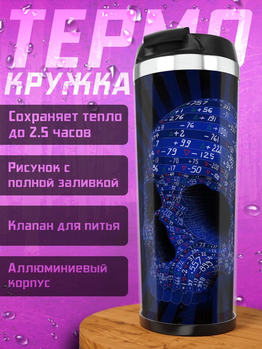 Термокружка Цифровой череп