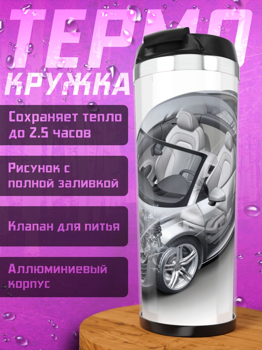 Термокружка Прозрачный спорткар