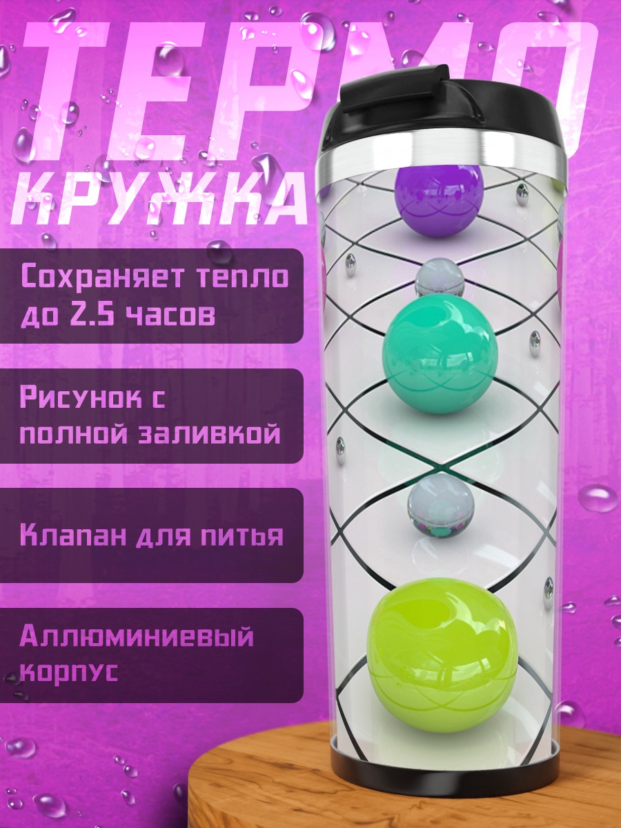 Термокружка Цветные шары на сетке
