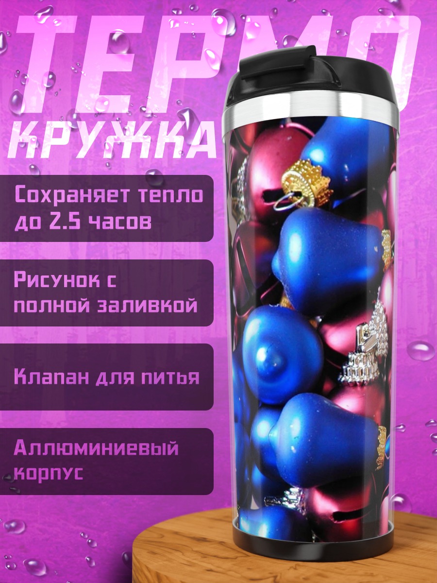 Термокружка новогодние шары