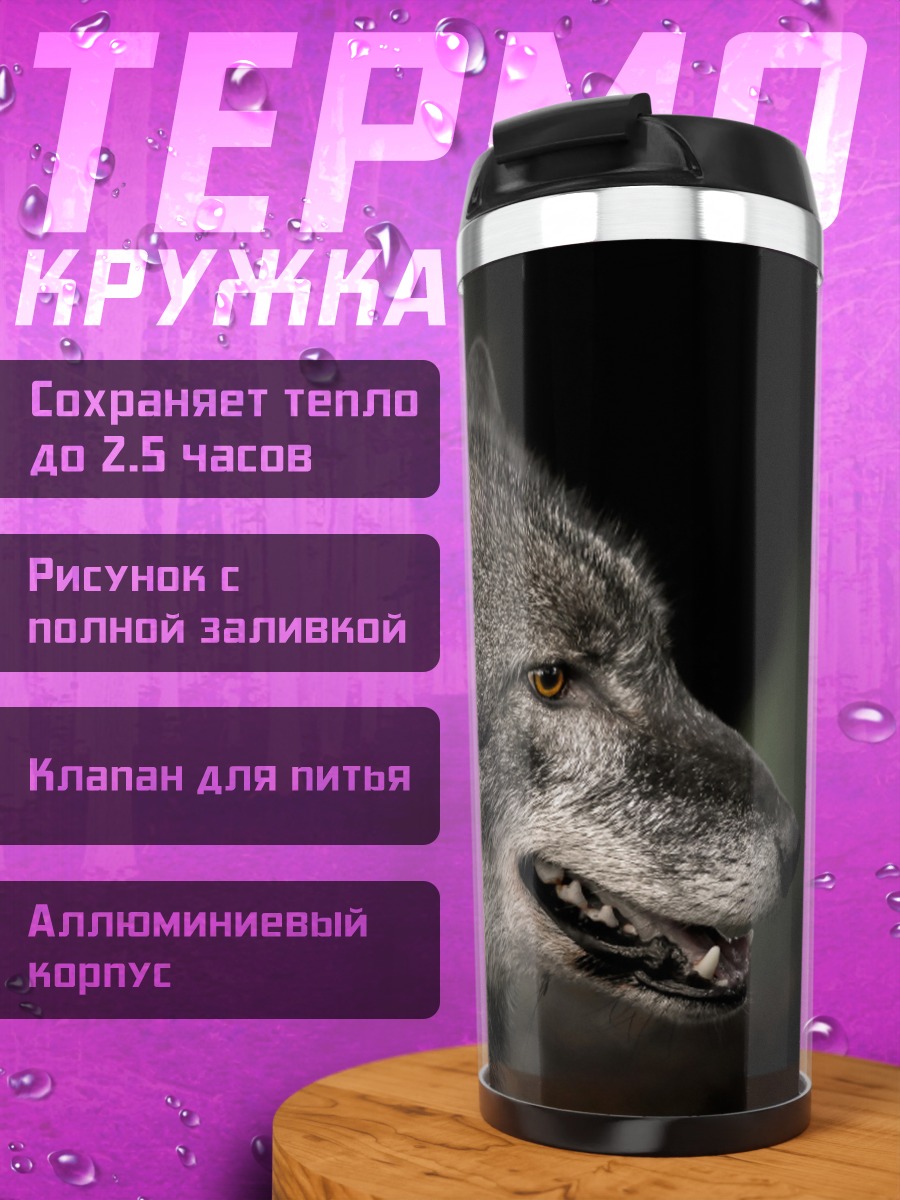 Термокружка Портрет волка