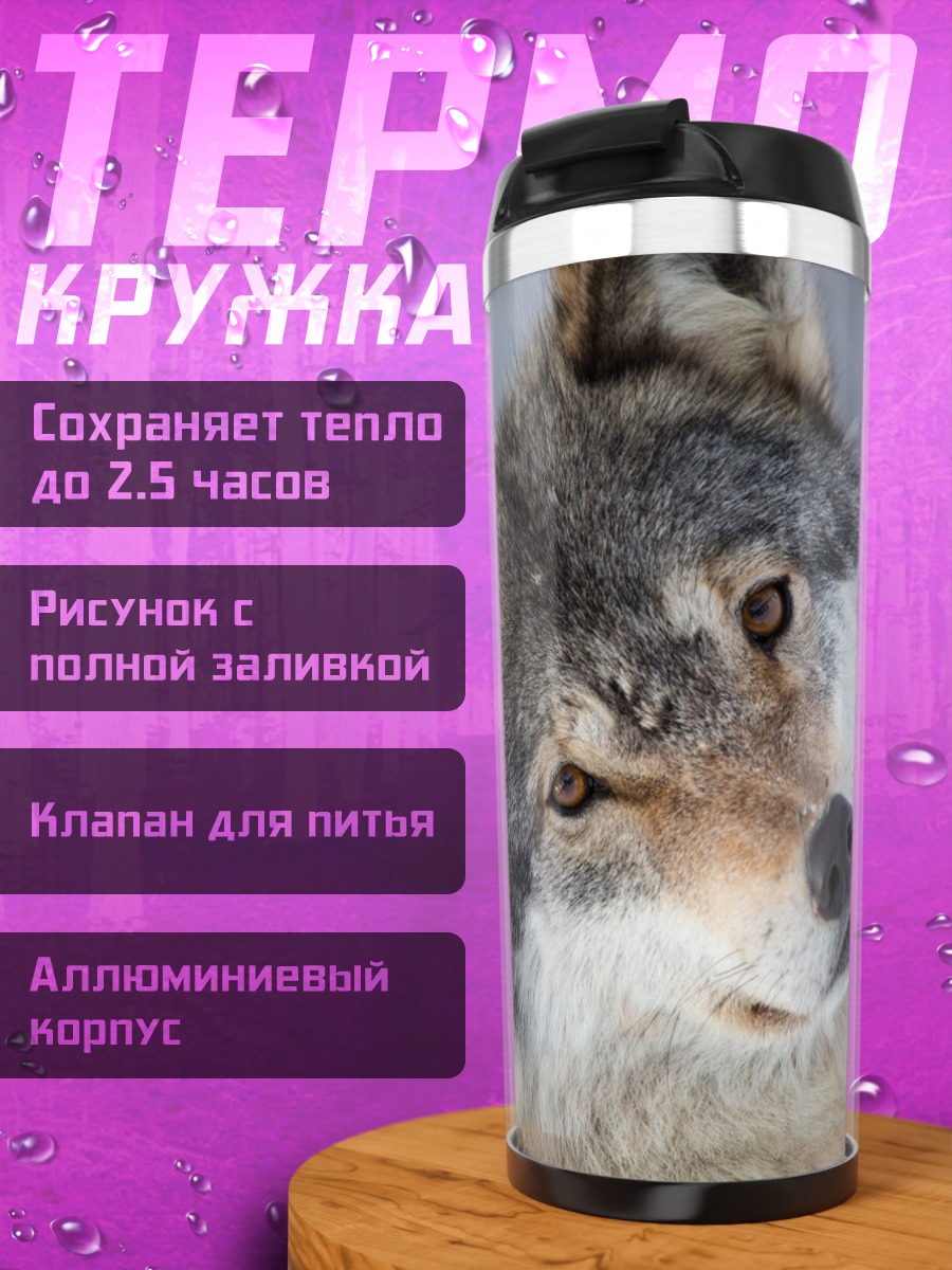 Термокружка Портрет волка