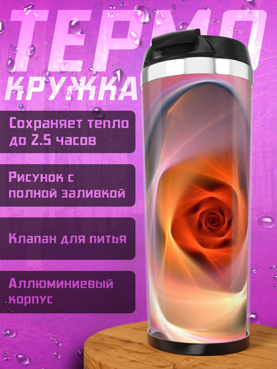 Термокружка абстрактная роза