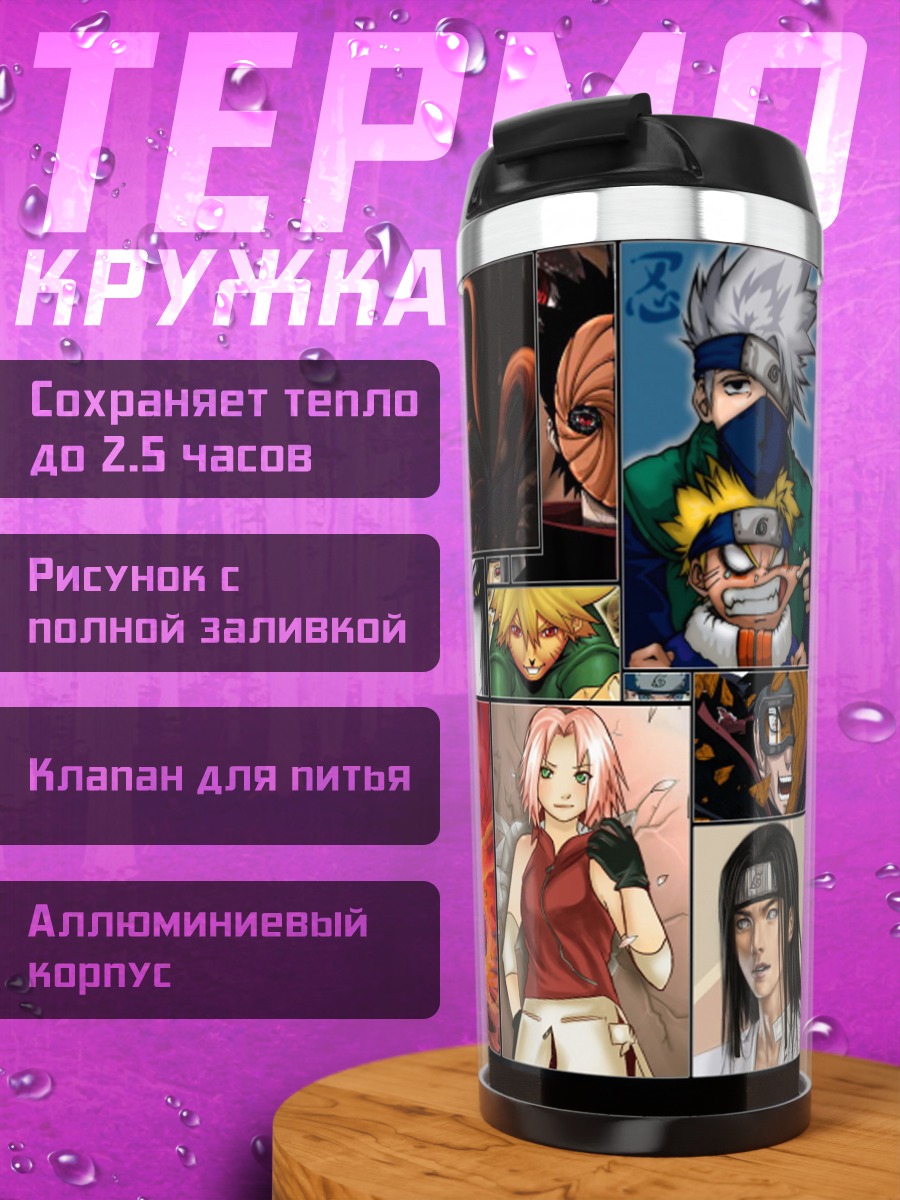 Термокружка Коллаж аниме персонажей