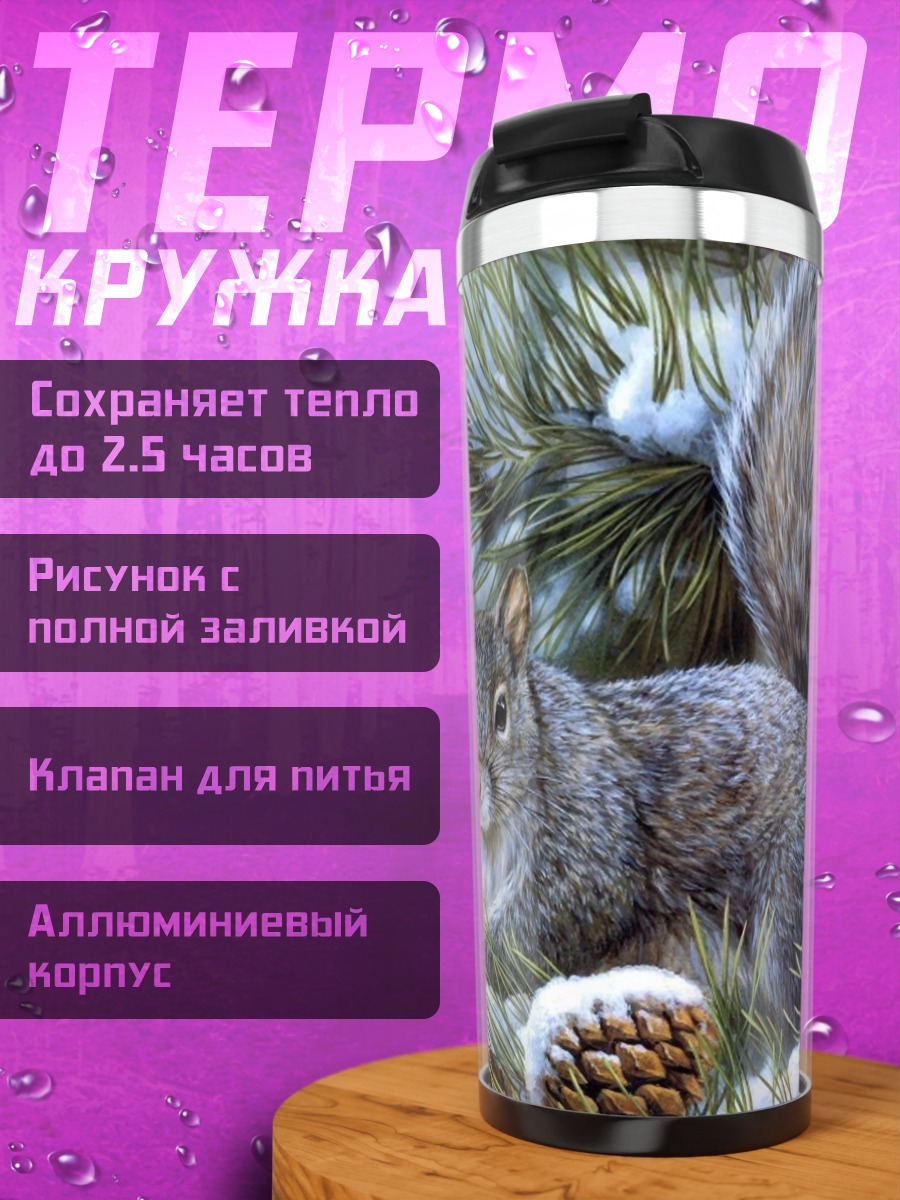 Термокружка Белка на елке