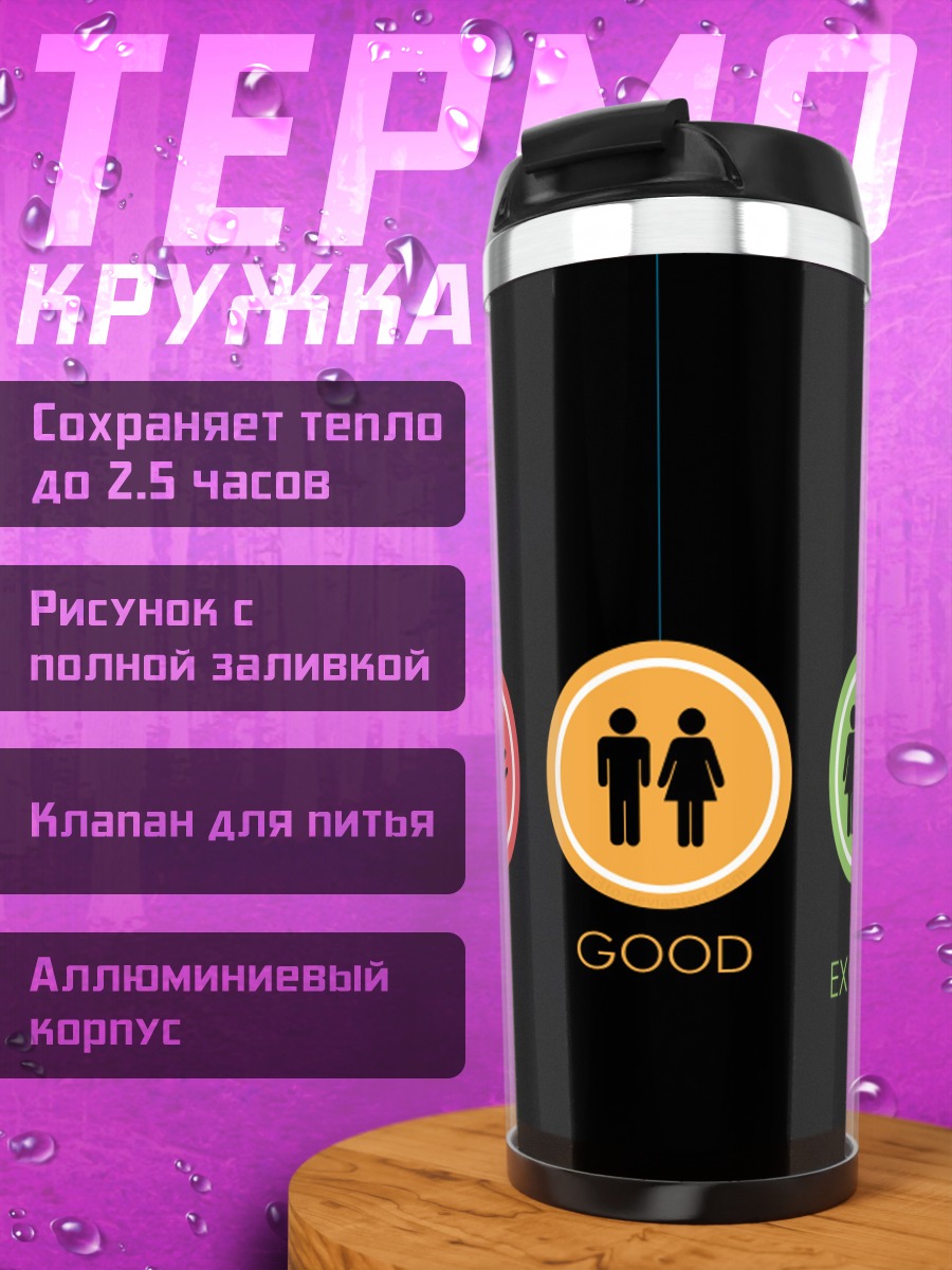 Термокружка Плохо хорошо отлично