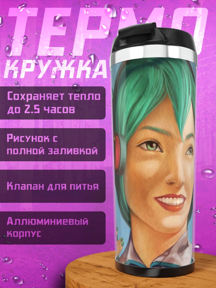 Термокружка Мику с наушниками