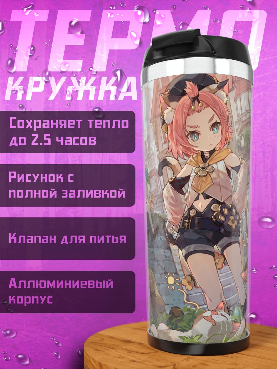 Термокружка Аниме персонажи в городе
