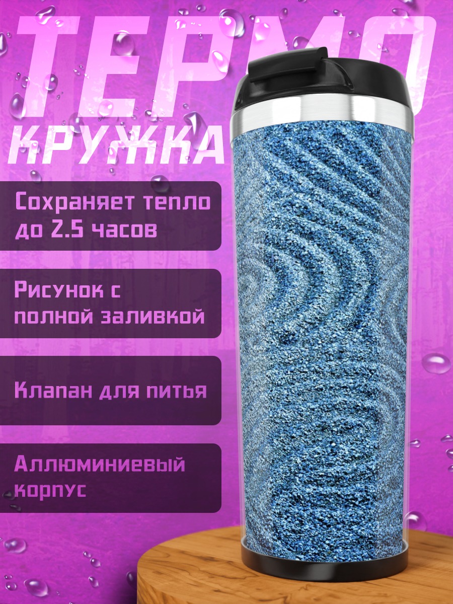 Термокружка Синие спирали