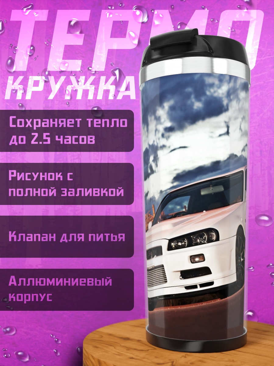 Термокружка белый спорткар
