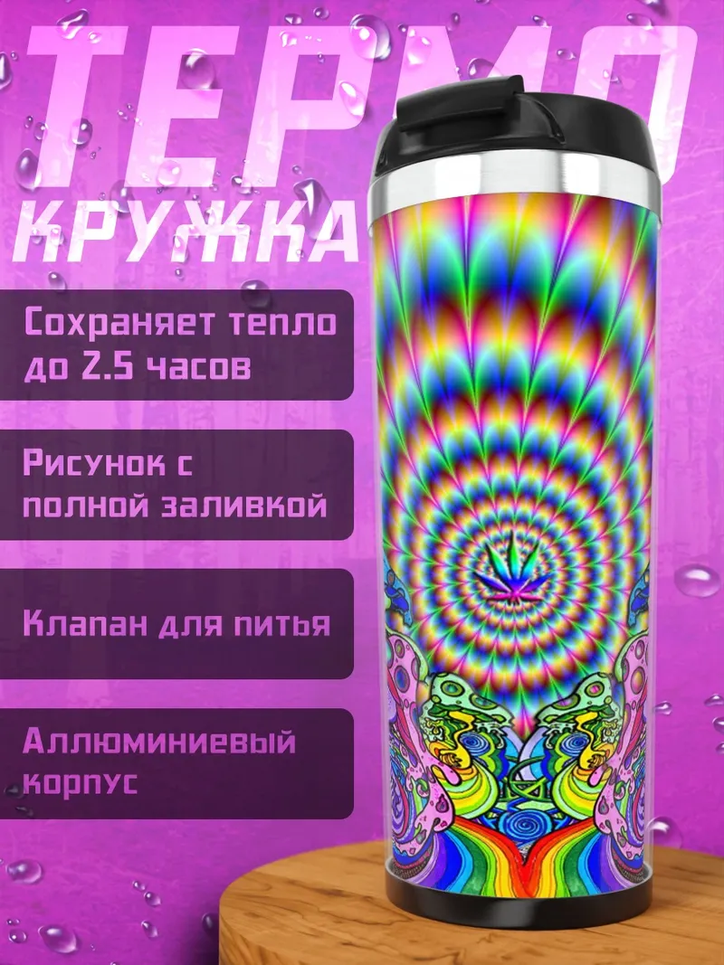 Термокружка Психоделические грибы