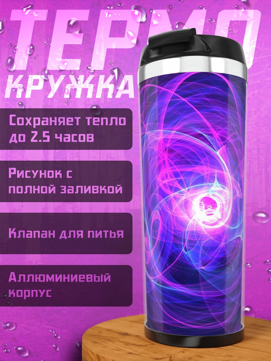Термокружка Фиолетовая спираль энергия