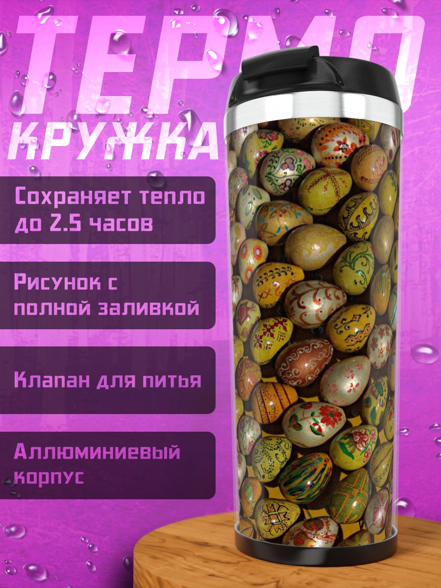 Термокружка Узор из пасхальных яиц