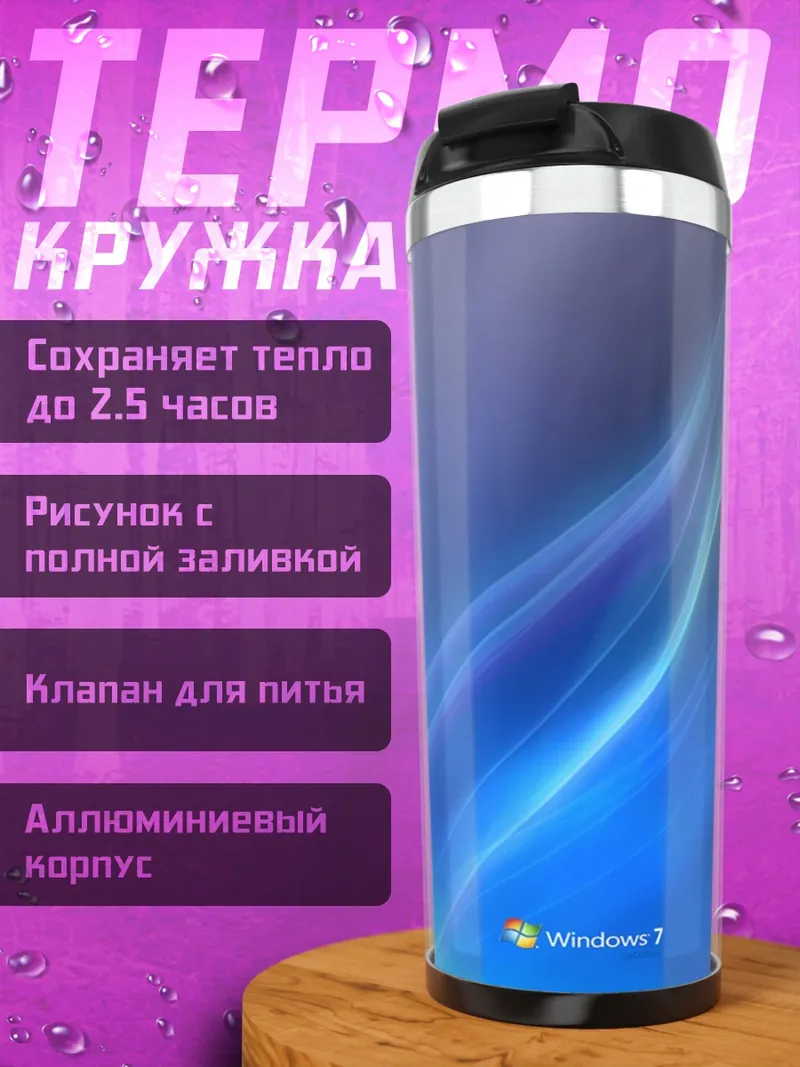 Термокружка Синие волны Windows