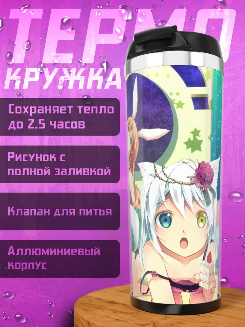 Термокружка Девушки-звери с десертами