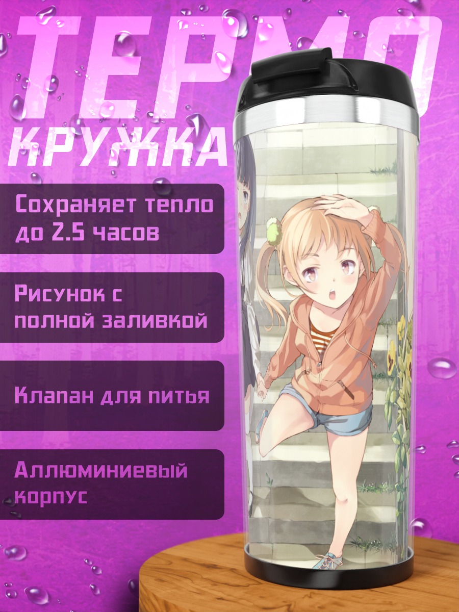 Термокружка Девушки в цветах
