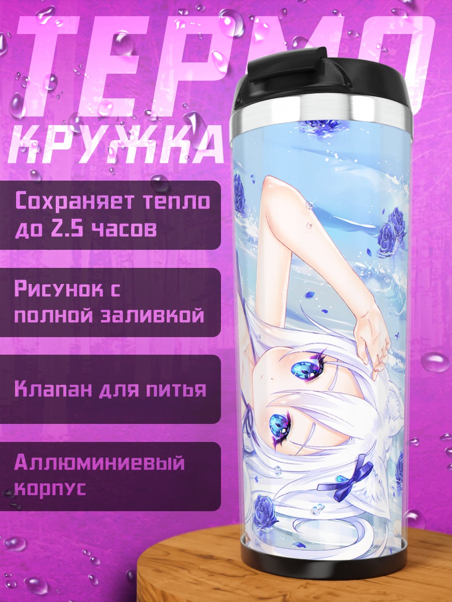 Термокружка Кошка в цветах