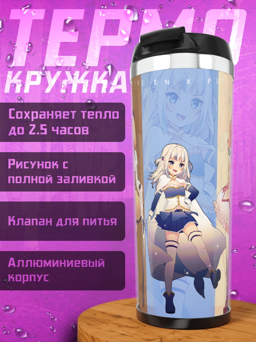 Термокружка Звезды Hololive и Мадока