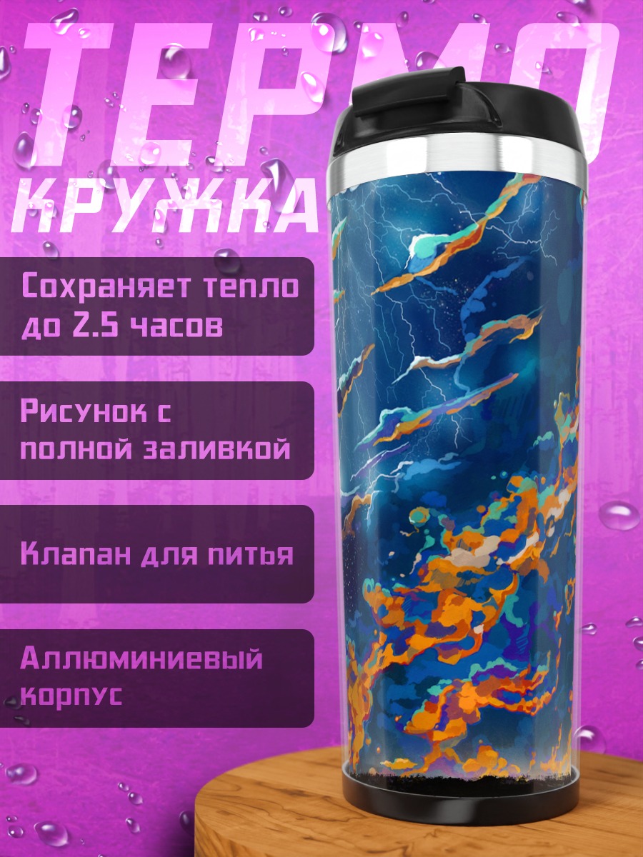 Термокружка Кот в облаках