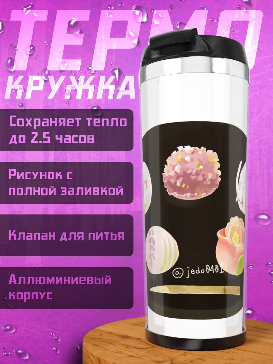 Термокружка Сладкие кошачьи десерты