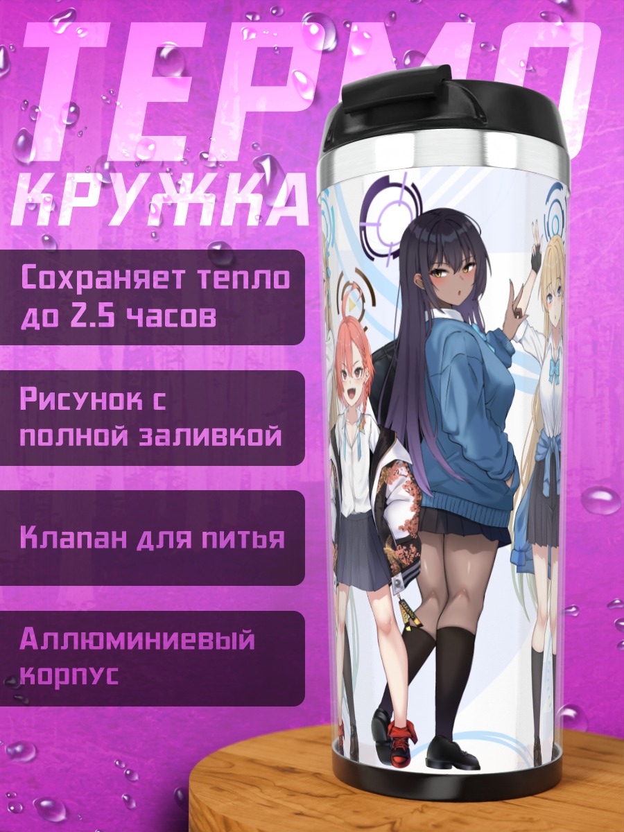 Термокружка Девушки Blue Archive