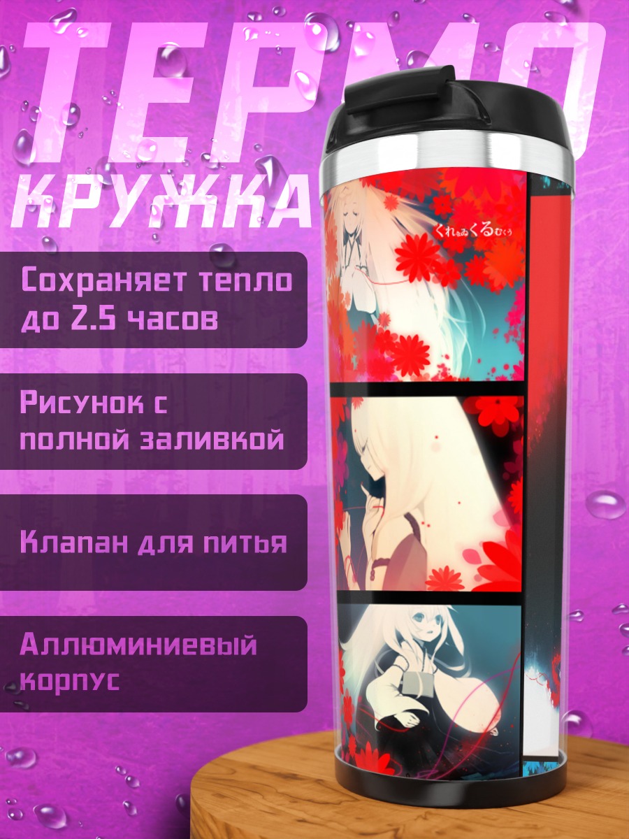 Термокружка Мику Хацунэ в красном