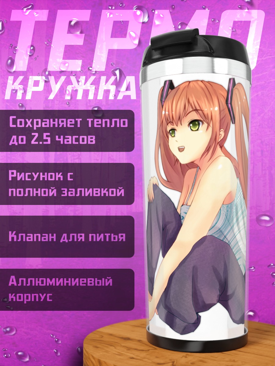 Термокружка Мику Хацунэ в клетку