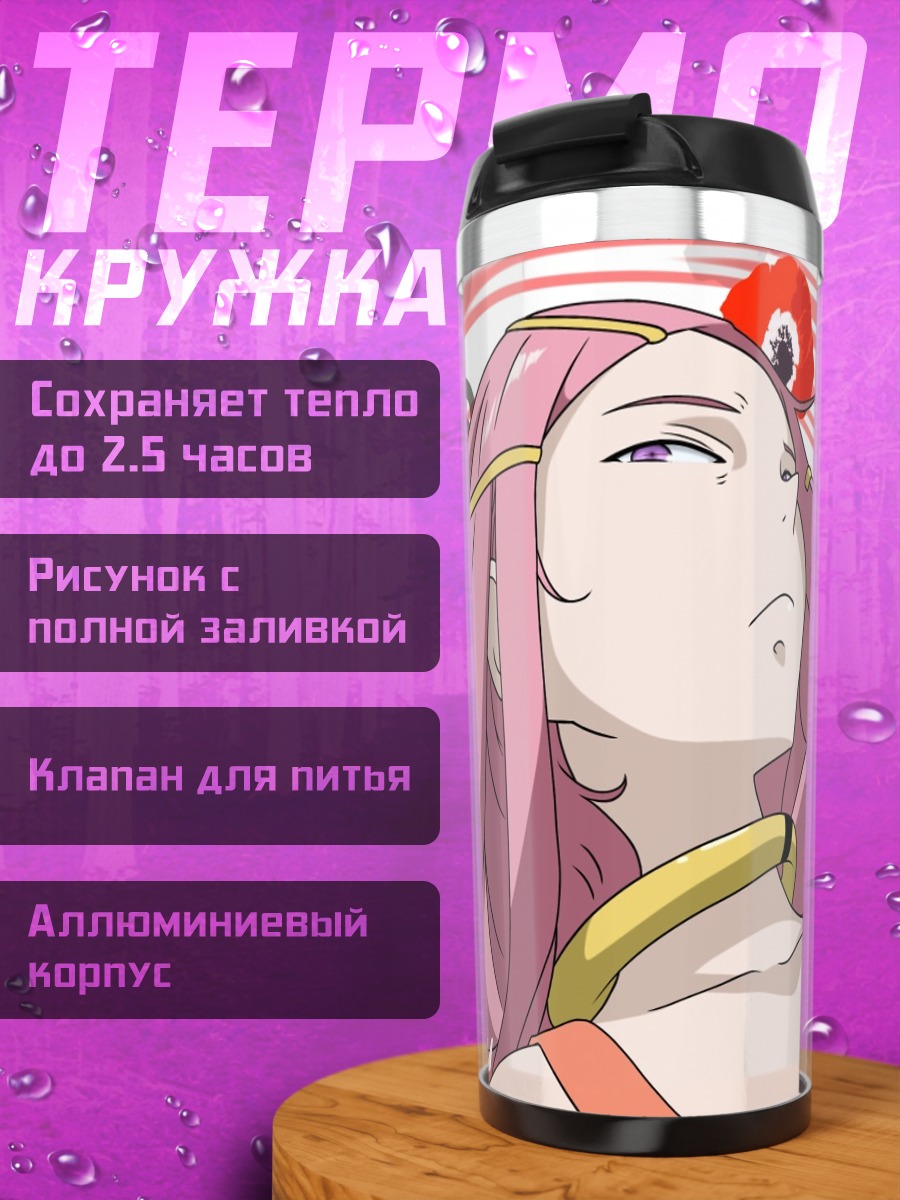 Термокружка Анемона в цветах